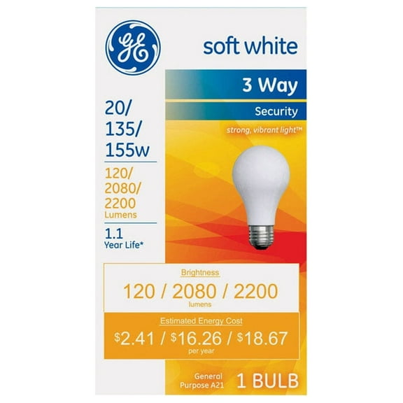 Generalelectric Ge Lighting 17549 3 Way Soft White Security Light Bulb, 3.2 Ounce