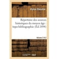 thumbnail image 1 of Generalites: Répertoire Des Sources Historiques Du Moyen Âge: Topo-Bibliographie. Vol. 2, K-Z (Paperback), 1 of 1