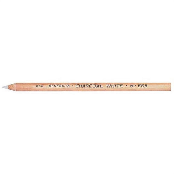 Generals Erasable Charcoal Pencils, Pack of 12, White