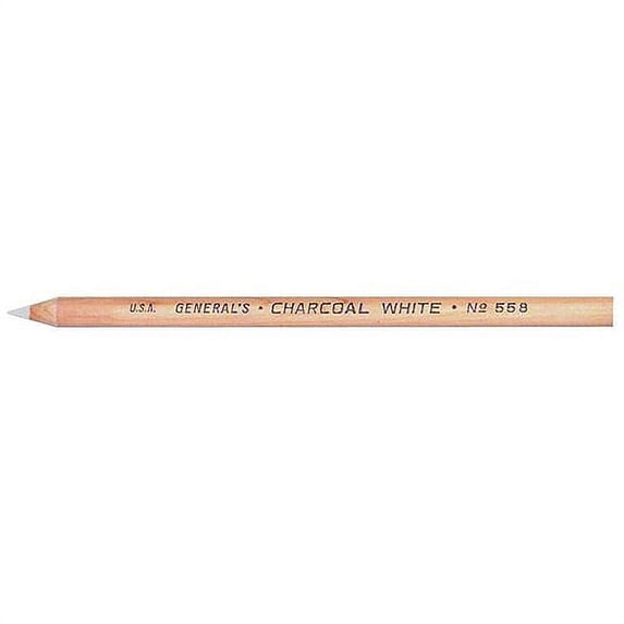 Generals Erasable Charcoal Pencils, Pack of 12, White