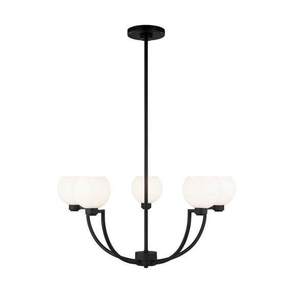 Generation Lighting 3000205 Derek 5 Light 27" Wide Outdoor Abstract Chandelier - Black