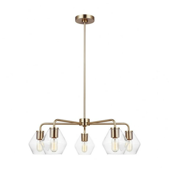 Generation Lighting 3002405 Jett 5 Light 30" Wide Outdoor Chandelier - Brass