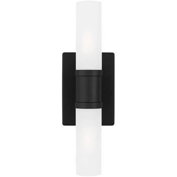 Generation Lighting 4465002-112 Keaton Vanity, 2-Light 80 Total Watts, Midnight Black