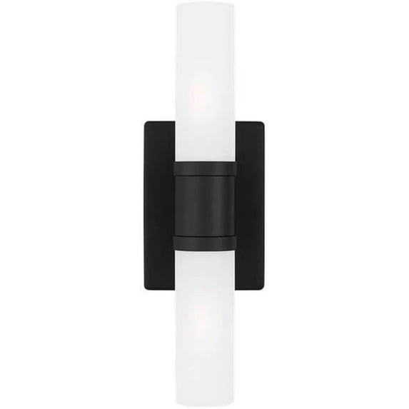 Generation Lighting 4465002-112 Keaton Vanity, 2-Light 80 Total Watts, Midnight Black