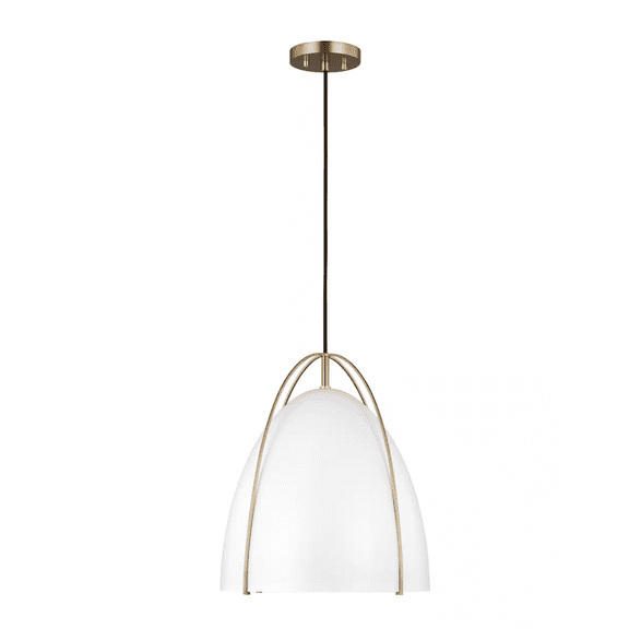 Generation Lighting 6551701 Norman 1 Light 13" Wide Pendant - White