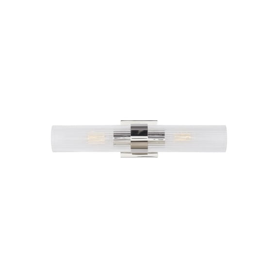 Open Box Generation Lighting CV1022PN Geneva - 2 Light Linear Wall Sconce Polished Nickel Finish with Clear Glass