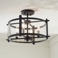 thumbnail image 1 of Generation Lighting Ethan 16 1/2" Iron and Glass Round Ceiling Light, 1 of 9