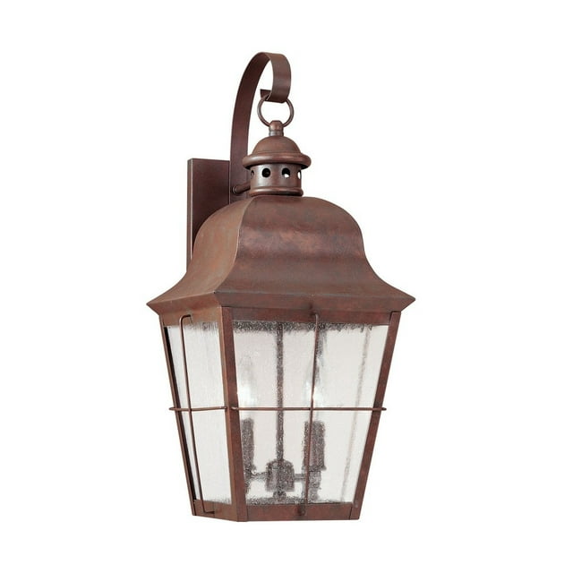 Generation Lighting - Two Light Outdoor Weathered Copper Clear Seeded Weathered