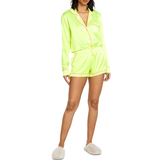Generation Love Sophie Pajama Shorts Set, NeonYellow/ Neon Pink, Size Medium
