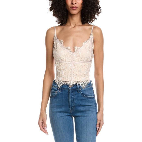 Generation Love womens  Simone Lace Top, XL, Brown