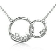 LONAGO Generation Necklace 925 Sterling Silver Interlocking Double Circles Necklace for Grandma Mom Sisters Birthday Jewelry Gifts