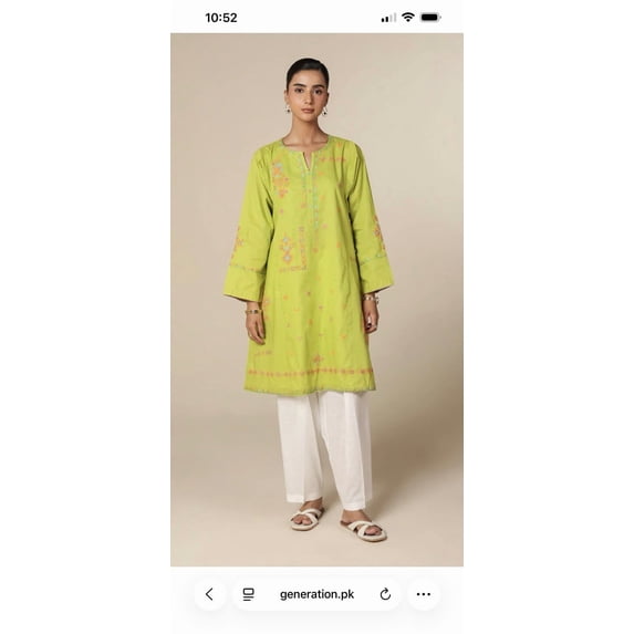 Generation Pakistan Kasuti Mashup Heritage Kurta Shirt Kameez 12 Medium Green -M Buy It Now · 376963304269
