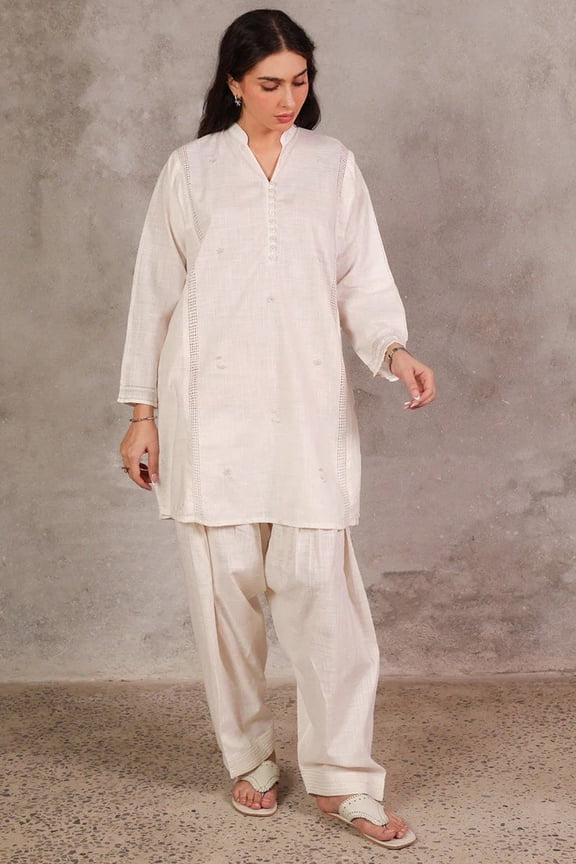 Pakistan The Artisanal Pearl Suit White Set 10 Medium Eid Shalwar Buy It Now  267576707715