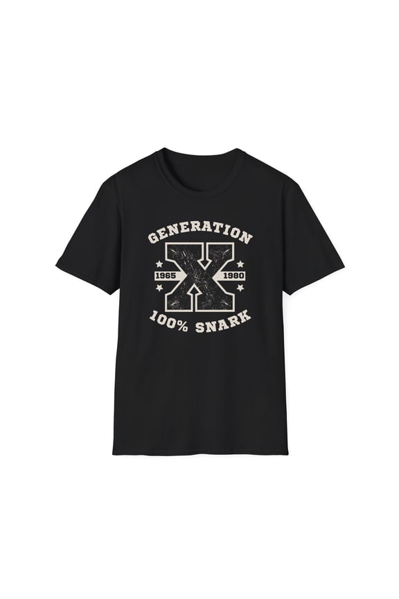 Generation X Unisex Softstyle T-Shirt - Retro College Jersey Design for Gen