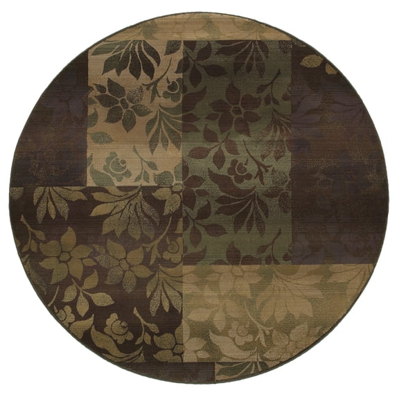Oriental Weavers Generations 8' Round Machine Woven Rug in Purple