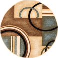 thumbnail image 1 of Generations Modern Abstract Circles Light Blue, Beige, Ivory, and Brown Area Rug (5'3 Round), 1 of 3