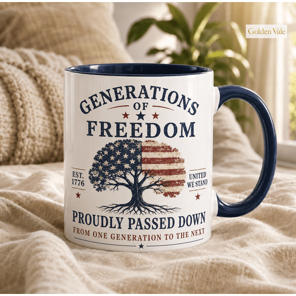 Generations of Freedom Mug Patriotic Family Heritage Gift for July 4th