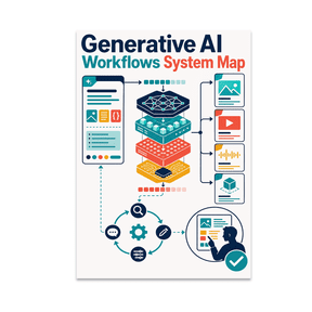Generative AI Workflows System Map - AI Practitioners, 13 x 19 in Glossy Unframed Wall Poster, Vertical