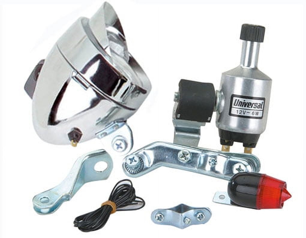 Generator Bullet Light Set W/Visor Chrome. Bike light, bicycle light