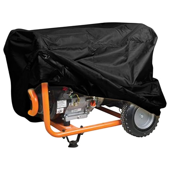 Generator Cover - Heavy-Duty Polyester, Weather Resistant, Drawcord , & Equipment, 28W x 38D x 32H, Ripstop Black
