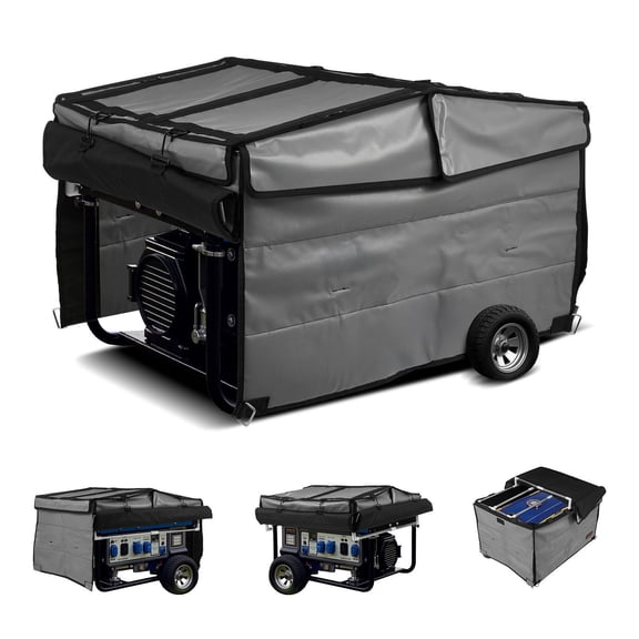 , Generator Cover Universal Waterproof Cover 420D 34x26x21in for 3500-12000W, Gray ,Oxfabric ,