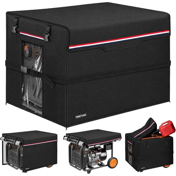 Generator Covers While Running, 600D+210D Oxford Fabric Double Layer, 32x24x24 Inches, Fits 5000-10000W Generators, Black