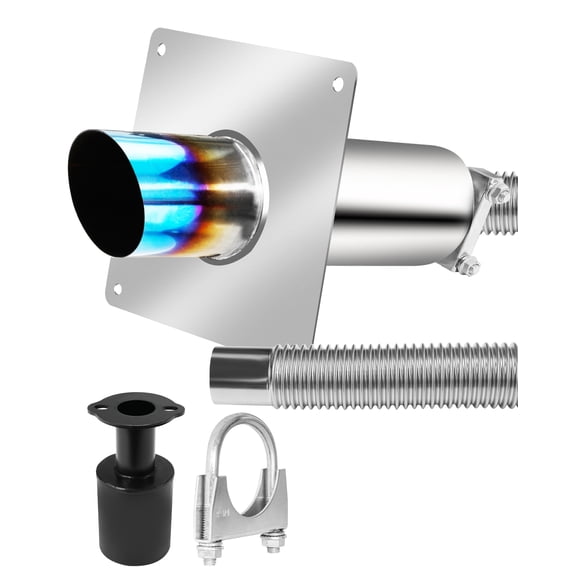 Generator Exhaust Extension Kit with Muffler And Insulated Through-Wall Mounting Plate, Exhaust Adapter, Exhaust Pipe, U-bolt Clamps, for Firman and Hond, Stainless Steel