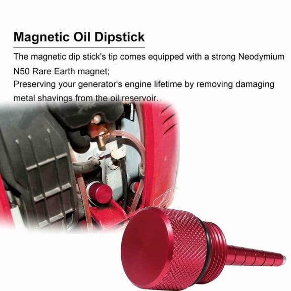 Generator Extended Run Kit Compatible with Honda EU2200i, CNC Red Anodized Aluminum Gas Cap with Brass Hose Fitting, Magnetic Dipstick and Funnel Set, 1-Pack