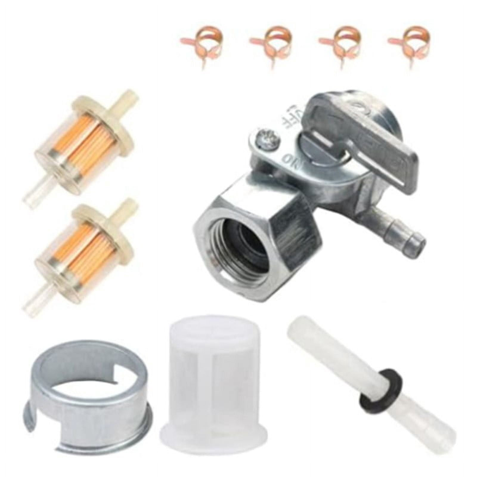 Generator Fuel Tank Valve Kit Internal Threaded Oil Switch Shut-off Valve for 4000 4375 6500 8750 9000 M16x1.5mm with Inline Fuel Filter