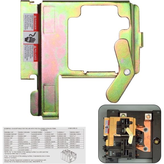 Generator Interlock Kit Compatible with and , ECSBPK02 Meanical Interlock Kit Between the Main Breaker Powered by Utility Power and Generator Powered by Standby Power.