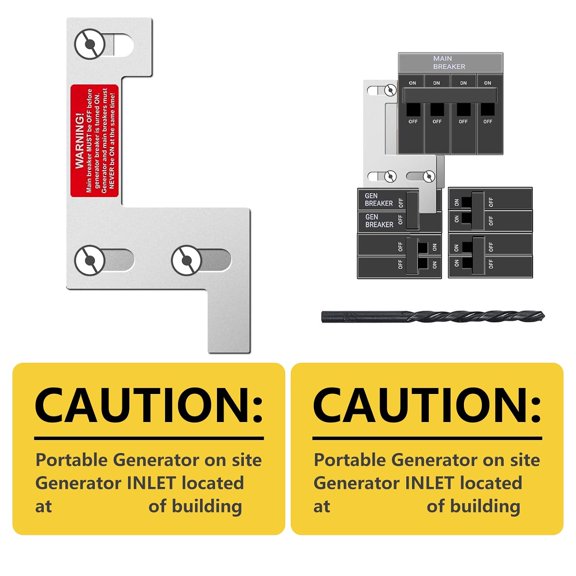 Generator Interlock Kit Compatible with ITE,Gould and murray 150 or 200Amp Panel,1 1/4 Inch Spacing Between Main Circuit Breaker and Generator Circuit Breaker,for Siemens 150Amp Panel