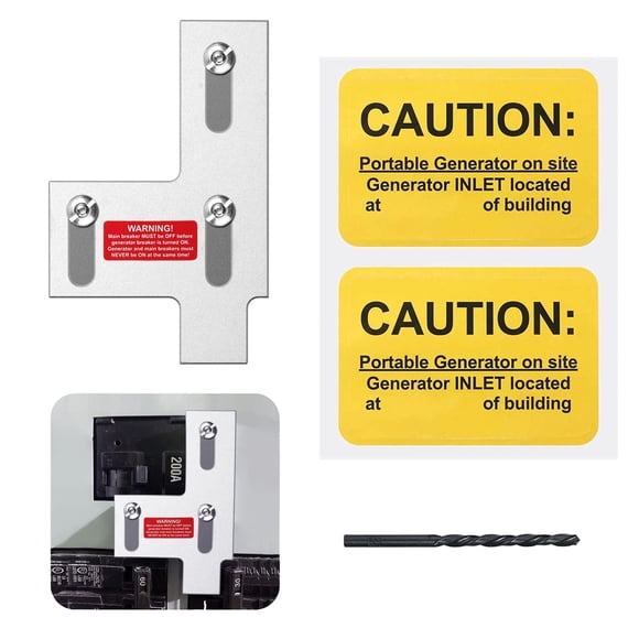 Generator Interlock Kit Compatible with Siemens or Murray 200 Amp Panel, 1 1/10 Inch Spacing Between Main and Branch Breaker(SIE200A)