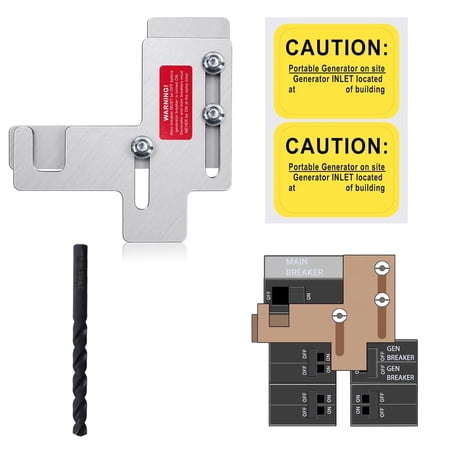 Generator Interlock Kit Compatible with Siemens or Murray Panels.7/8-1 1/4" Spacing Between Main and Branch Breakers.150 or 200 Amp