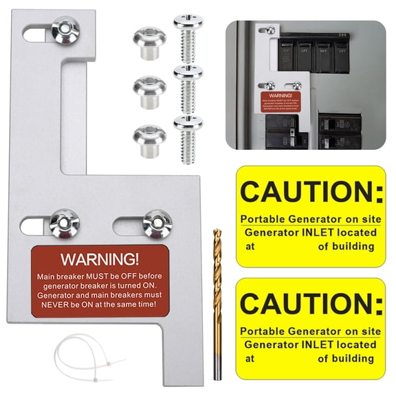 Generator Interlock Kit GE200HDA Compatible with GE General Electeric Vertical Main150 or 200 amp Breaker, 2 1/4 Inch Spacing Between Main and Branch Breaker