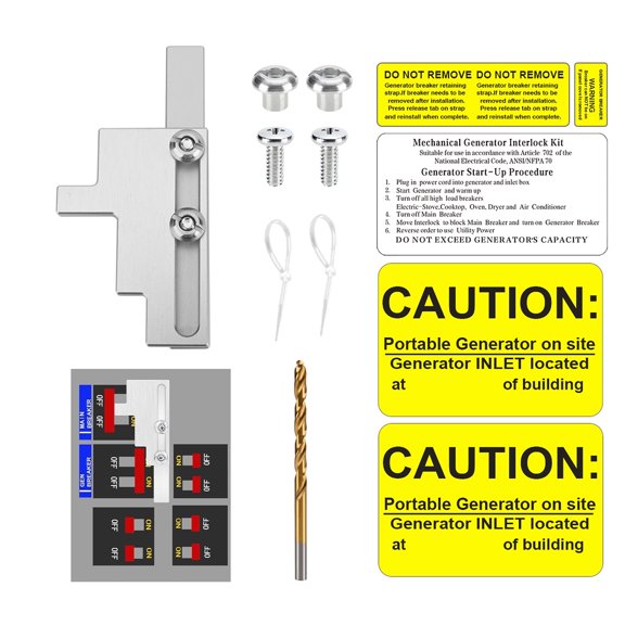 Generator Interlock Kit Suitable for Bryant 150 or 200 Amp Main Breaker Panels, Professional Electrical Interlock Kit,for Safe Usage of Portable Power During Outage or Emergency (BR150)