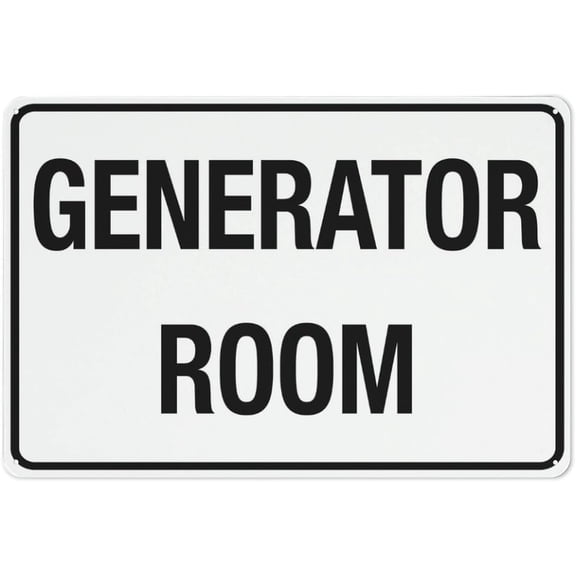 Generator Room Sign 12 X 8 Inches Reflective Aluminum Metal Warning Signage With Symbol For Indoor Outdoor Use