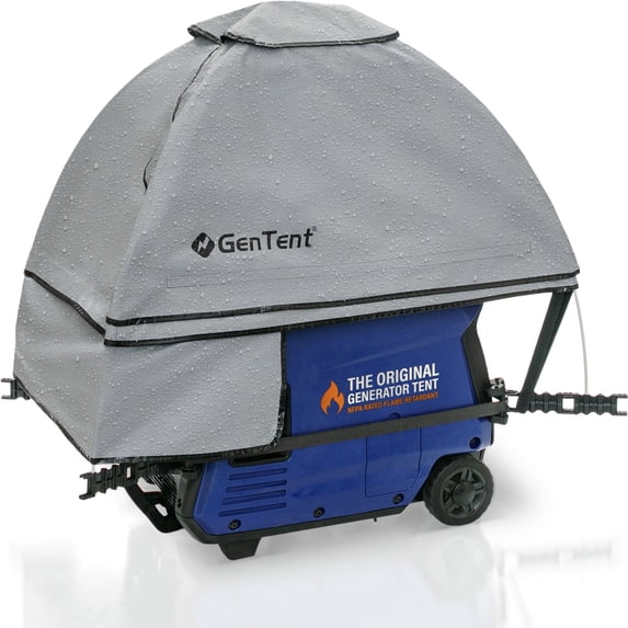 GenTent Inverter Kit - Running Cover for Fully Encased Generators - Flame Retardant, Waterproof Vinyl (Standard - Grey) Generator Tent