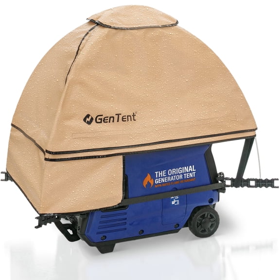 GenTent Inverter Kit - Running Cover for Fully Encased Generators - Flame Retardant, Waterproof Vinyl (Standard - Tan) Generator Tent