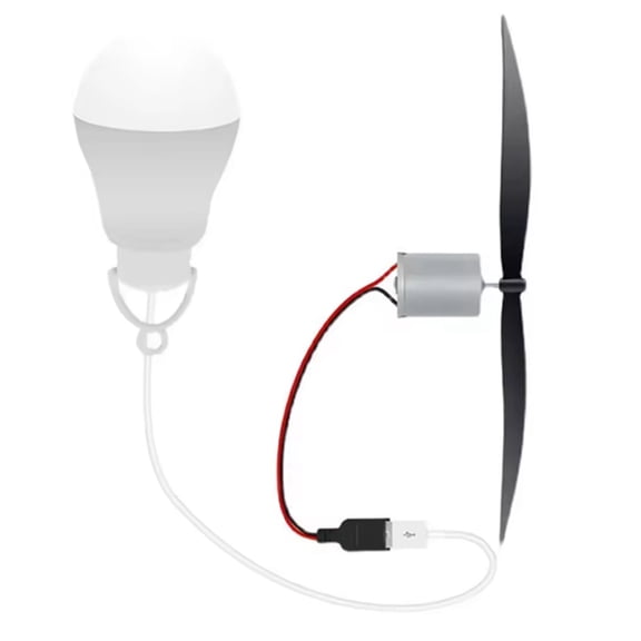 Generator Wind Propeller USB Light Bulb 18cm Propeller Length for Wind Power Generation Teaching Experiment