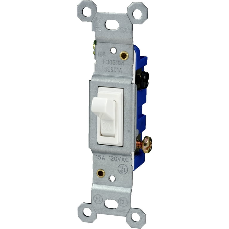 Jasco Grounding Single-Pole White Toggle Switch – 07177 Jasco Grounding Single-Pole White Toggle Switch – 07177