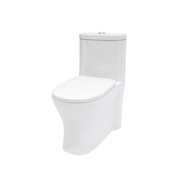 Generic 1.22/1.6 GPF Dual Flush Toilet - 12 Inch Rough-In Ceramic One Piece with Soft Closing Seat