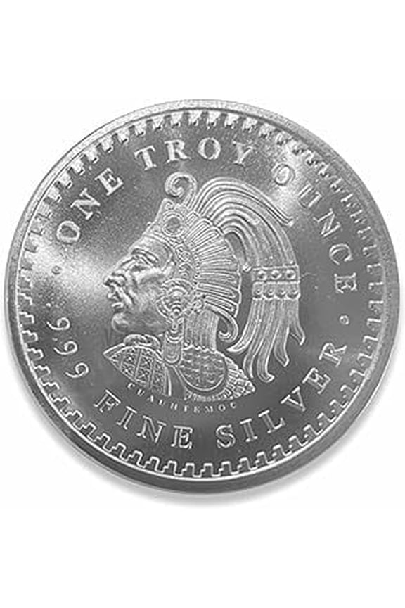 1 oz Aztec Calendar Silver Round in capsule display with gift pouch