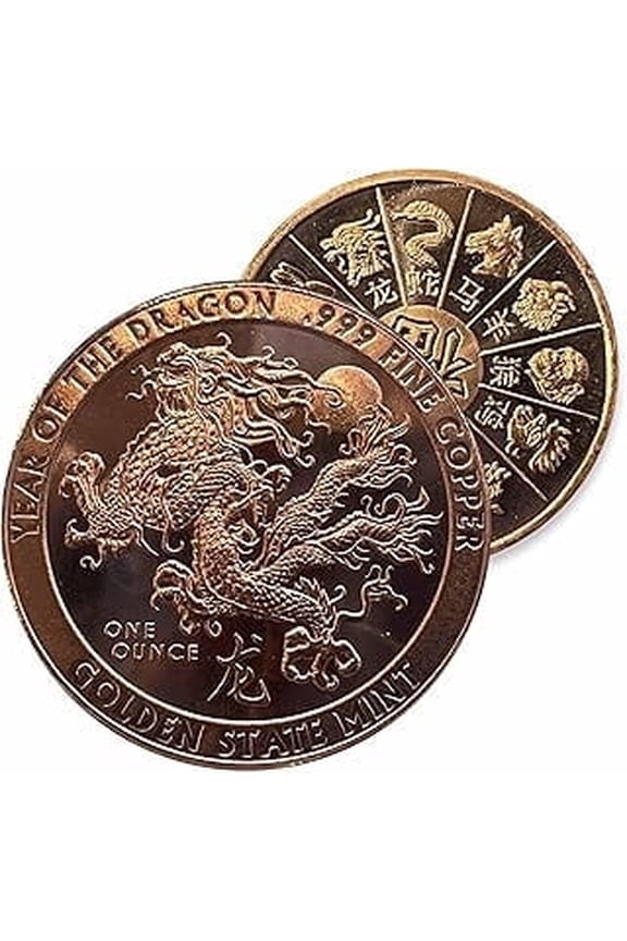 1 oz Year Of The Dragon 1 Oz .999 Pure Fine Copper