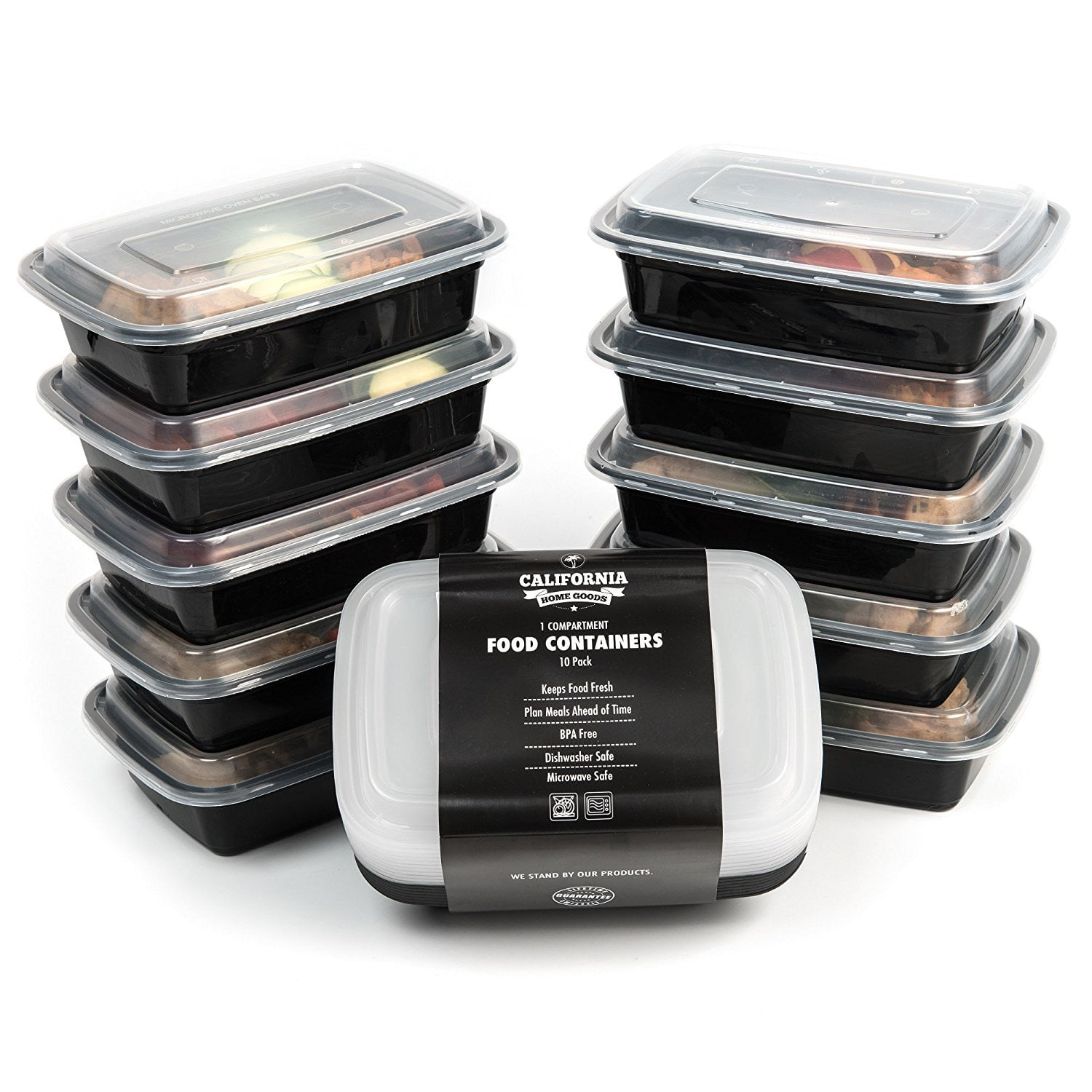 Landmore Meal Prep Containers, Food Prep Container 20 Pack 34oz 2  Compartment with Lid, BPA Free, Stackable/Reusable Lunch Boxes,  Microwavable 