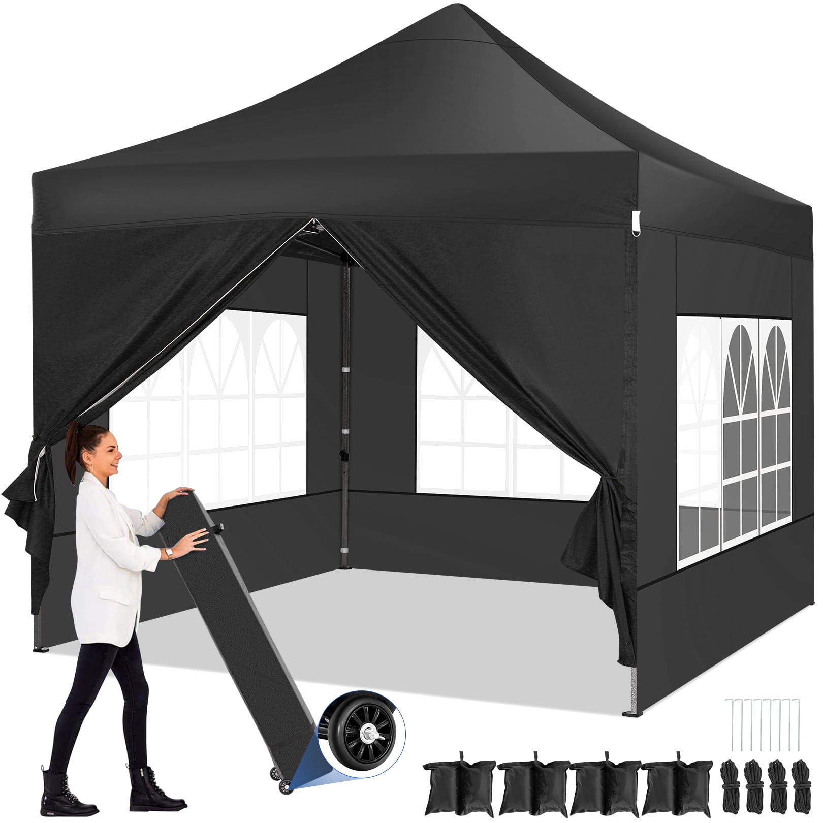 Generic 10'x10' PopUp Waterproof Canopy with 4 Sidewalls and 4