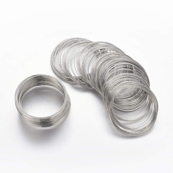 Generic 100 Circles Platinum 5.5cm Diameter 0.6mm/22 Gauge Silver Stainless Steel Jewelry Wire for Wire Wrap Jewelry Making 1set