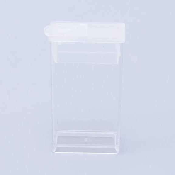 Generic 10Pcs Clear Plastic Bead Containers Rectangle Flip Top Bead Storage Box for DIY Crafts Wedding Gifts Party Favors 5x2.7x1.2cm Hole: 0.9x1cm