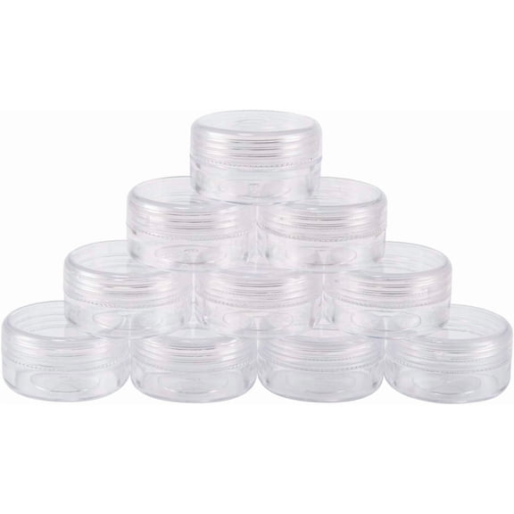 Generic 10Pcs Plastic Transparent Round Bead Containers for DIY Art Crafts Party & Home Decoration 3.9cm Diameter 2.2cm High