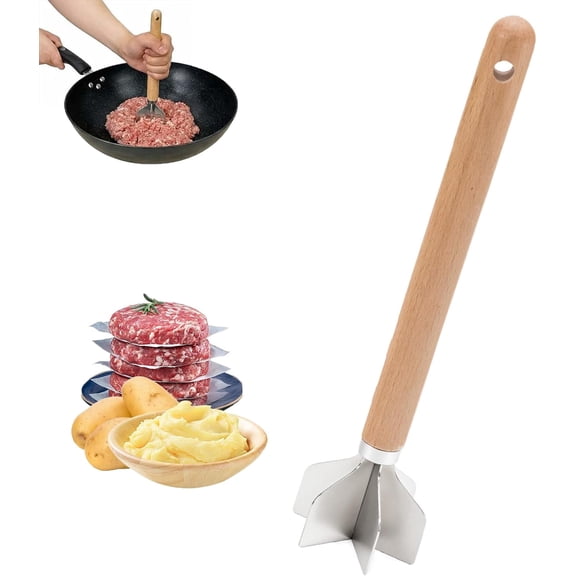 Generic 11 Inch 304 Stainless Steel Meat Chopper Masher Tool
