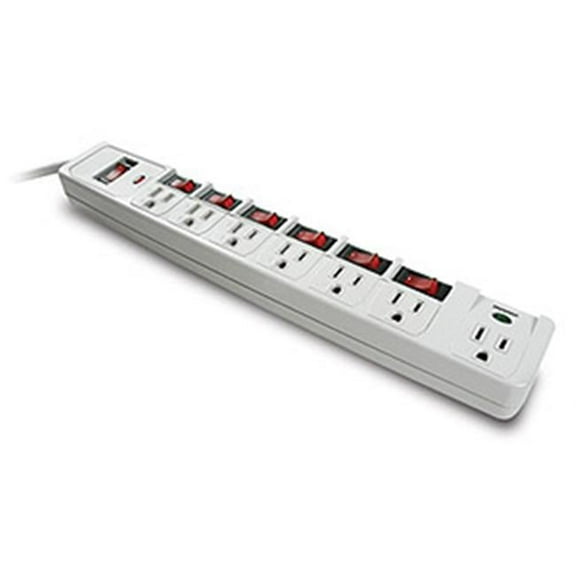 Generic 112 0205 7 Outlet Surge Protector with Individual Switches